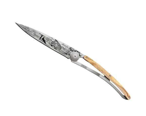 Couteau de poche 37g - Titane/Olivier - Van Life - Deejo
