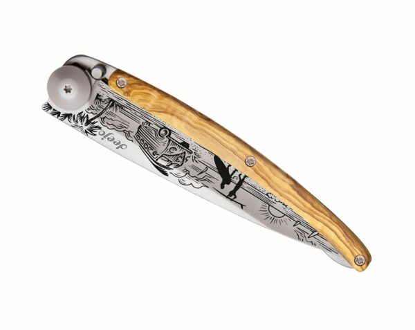 Couteau de poche 37g - Titane/Olivier - Van Life - Deejo – Image 3