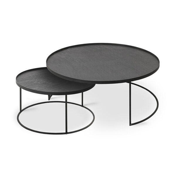 Set de tables basses pour plateaux ronds L/XL (plateaux non inclus) 62 x 62 x H 31 cm / 93 x 93 x H 38 cm Ethnicraft