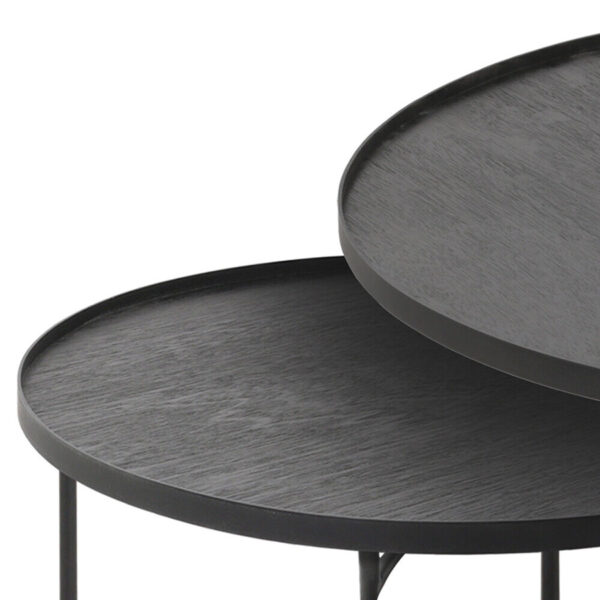 Set de tables basses pour plateaux ronds L/XL (plateaux non inclus) 62 x 62 x H 31 cm / 93 x 93 x H 38 cm Ethnicraft – Image 3