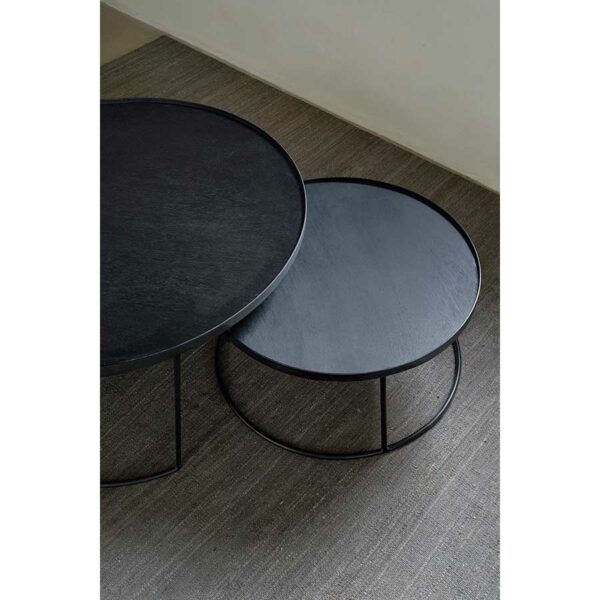 Set de tables basses pour plateaux ronds L/XL (plateaux non inclus) 62 x 62 x H 31 cm / 93 x 93 x H 38 cm Ethnicraft – Image 4