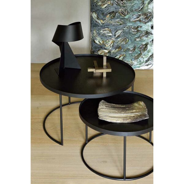 Set de tables basses pour plateaux ronds L/XL (plateaux non inclus) 62 x 62 x H 31 cm / 93 x 93 x H 38 cm Ethnicraft – Image 5