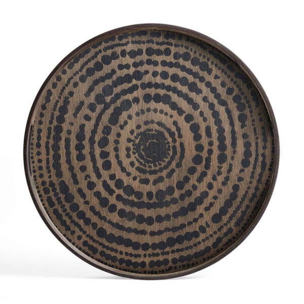 Plateau en bois Black Beads - Rond S - Ø 48 x H 4 cm Ethnicraft