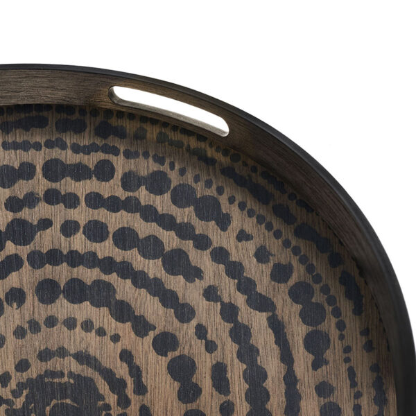 Plateau en bois Black Beads - Rond S - Ø 48 x H 4 cm Ethnicraft