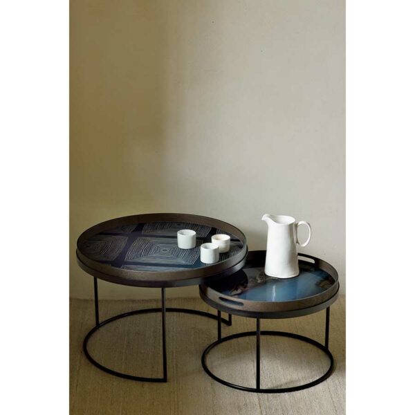 Plateau en verre Ink Linear Squares - Rond L - Ø 61 cm H 4  cm Ethnicraft – Image 3