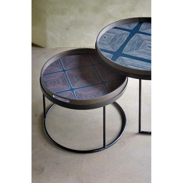 Plateau en verre Ink Linear Squares - Rond L - Ø 61 cm H 4  cm Ethnicraft – Image 4