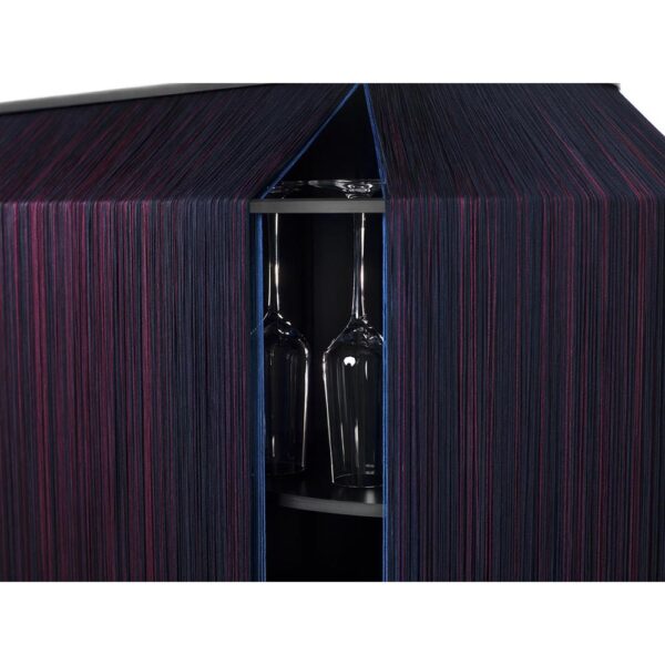 Meuble de rangement ALPAGA 140x50xH150 cm - crépuscule structure noire/franges bleu nuit. violet. bleu électrique – Image 4