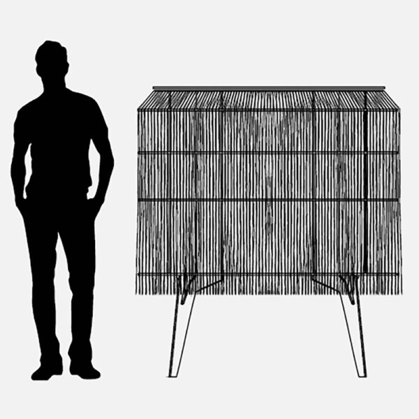 Meuble de rangement ALPAGA 140x50xH150 cm - crépuscule structure noire/franges bleu nuit. violet. bleu électrique – Image 7