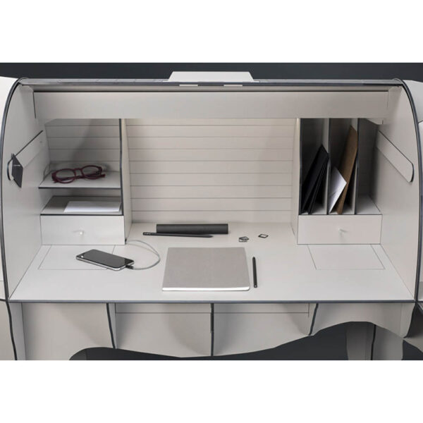 Bureau connecté âne MATURIN 200x60xH156 cm - noir brossé – Image 10