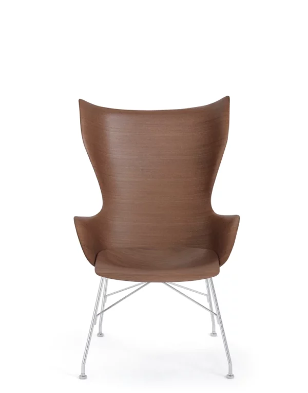 Fauteuil K/WOOD Hêtre basique 69x68x H 110 cm Kartell - bois foncé/chromé