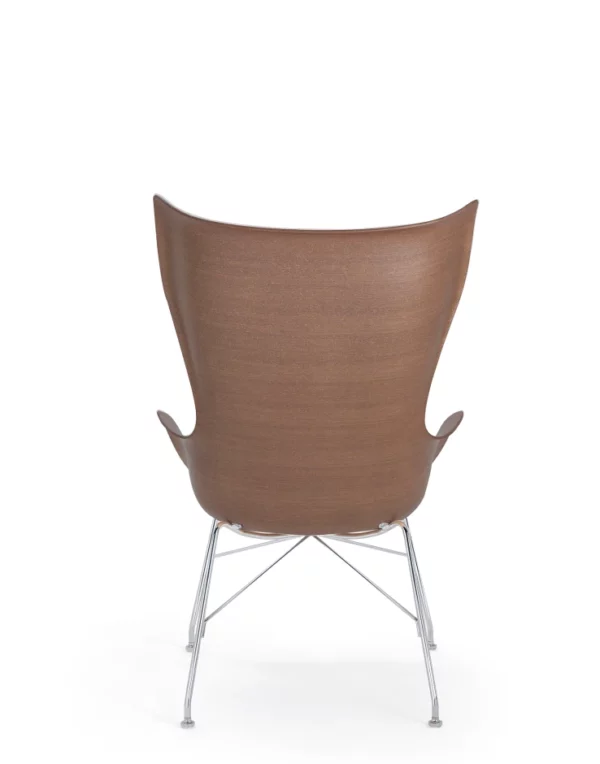 Fauteuil K/WOOD Hêtre basique 69x68x H 110 cm Kartell - bois foncé/chromé – Image 4