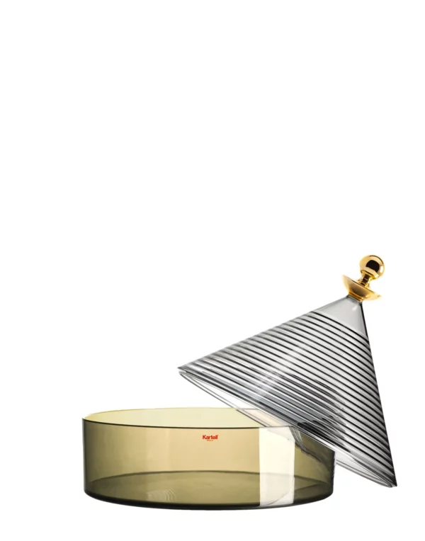 Bonbonnière/Boîte TRULLO Ø 25 cm H27 cm Kartell - fumé vert