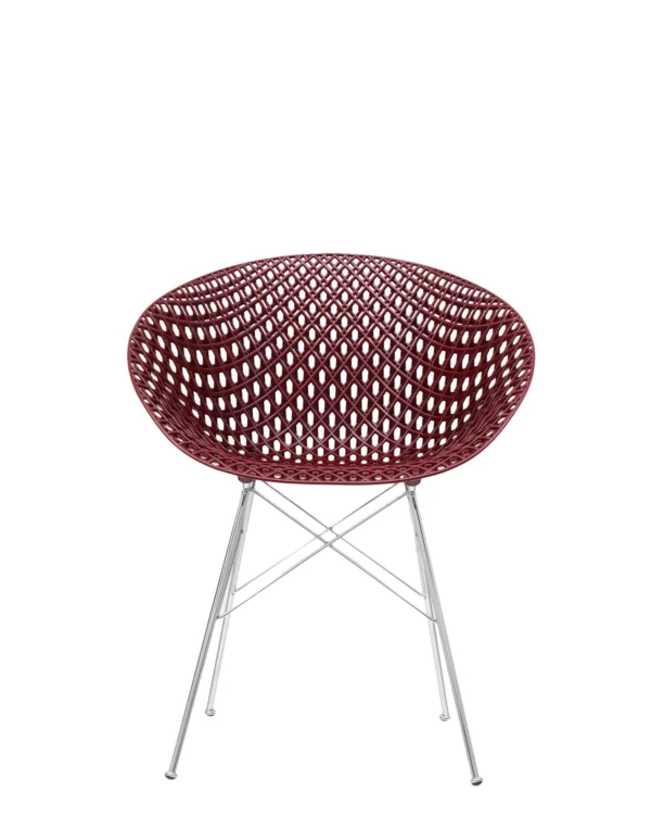 Fauteuil SMATRIK 61x55x H77 cm Kartell - prune/chromé
