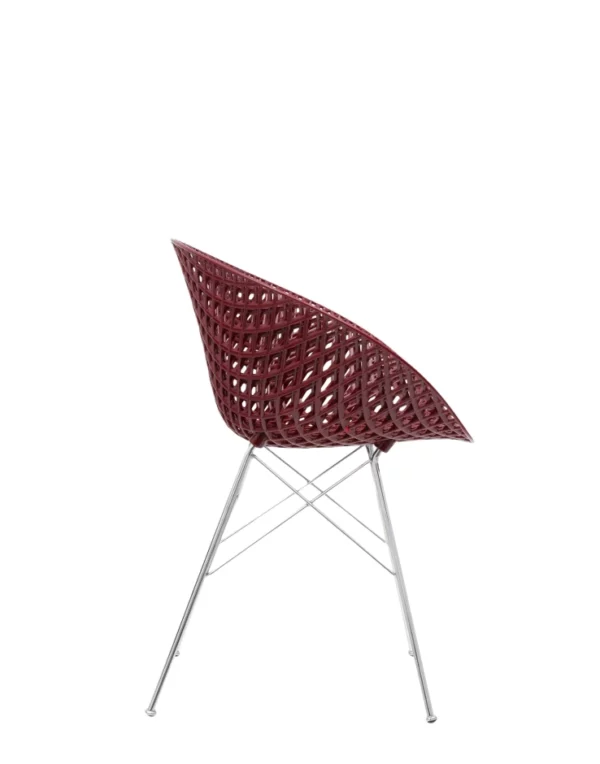 Fauteuil SMATRIK 61x55x H77 cm Kartell - prune/chromé – Image 3