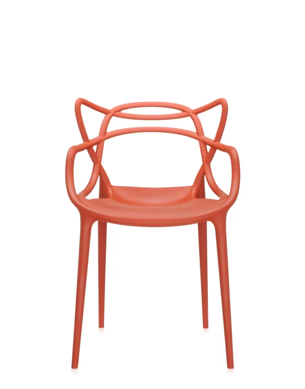 Lot de 2 fauteuils empilables MASTERS 53.5x55xH83 cm Kartell - rouge orangé