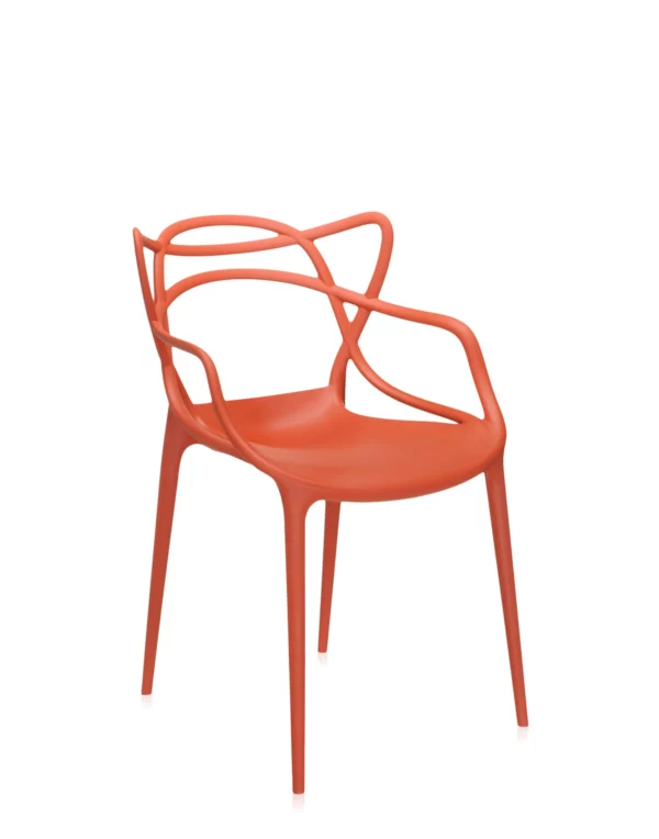 Lot de 2 fauteuils empilables MASTERS 53.5x55xH83 cm Kartell - rouge orangé