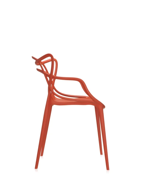 Lot de 2 fauteuils empilables MASTERS 53.5x55xH83 cm Kartell - rouge orangé – Image 3