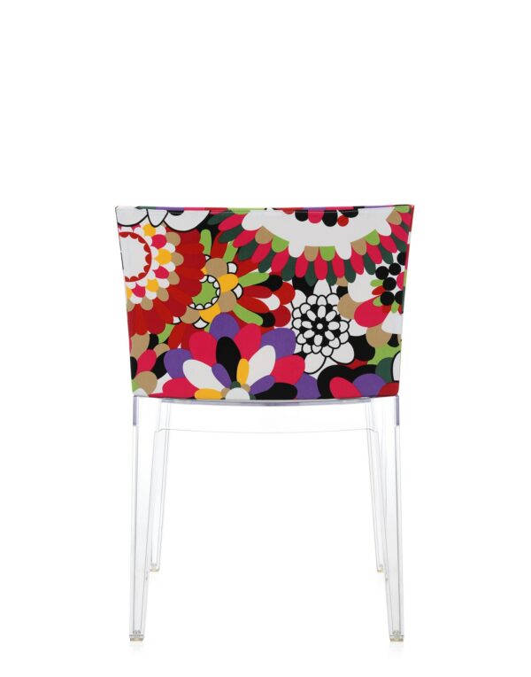 Fauteuil MADEMOISELLE 55x52.5x H74 cm Kartell - tissu vevey tons rouges/piétement transparent – Image 4