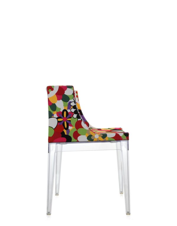 Fauteuil MADEMOISELLE 55x52.5x H74 cm Kartell - tissu vevey tons rouges/piétement transparent – Image 3