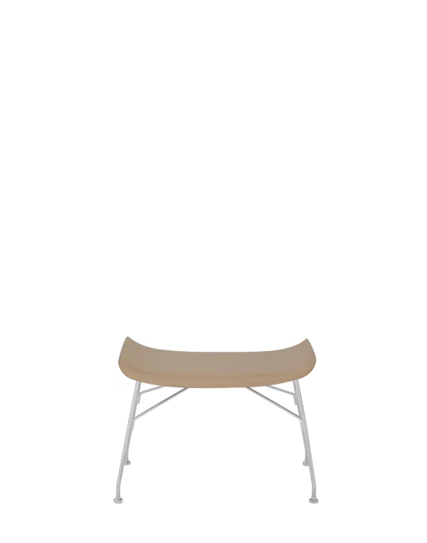 Tabouret/Repose-pieds S/WOOD Hêtre basique 57x44x H 44 cm Kartell - bois clair/chromé
