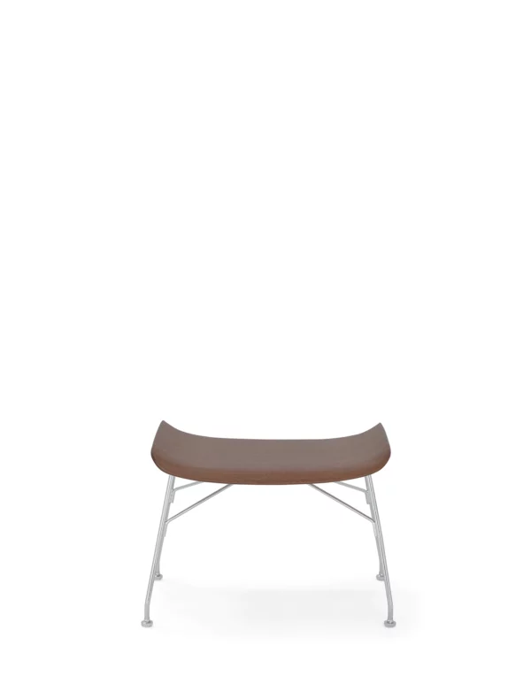 Tabouret/Repose-pieds S/WOOD Hêtre basique 57x44x H 44 cm Kartell - bois foncé/chromé