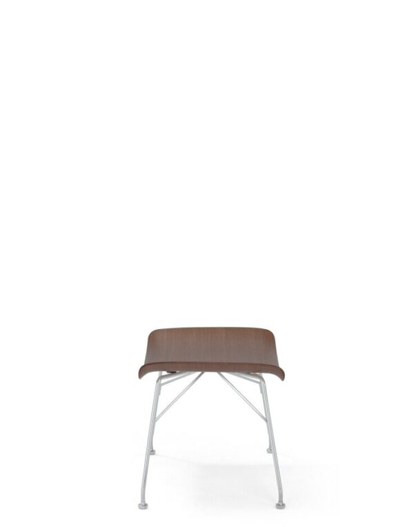 Tabouret/Repose-pieds S/WOOD Hêtre basique 57x44x H 44 cm Kartell - bois foncé/chromé