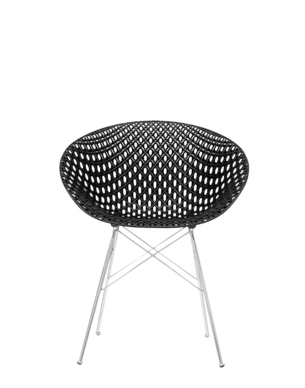 Fauteuil SMATRIK 61x55x H77 cm Kartell - noir/chromé