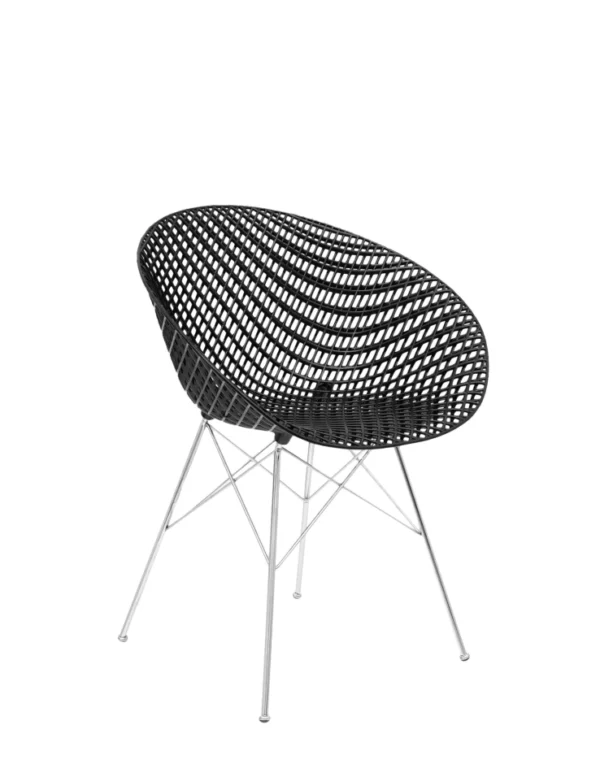 Fauteuil SMATRIK 61x55x H77 cm Kartell - noir/chromé