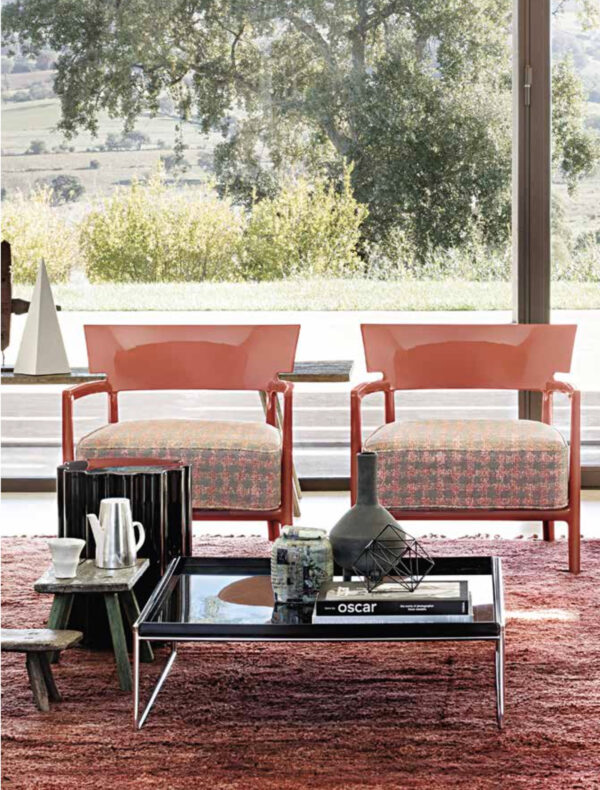 Fauteuil CARA 68x67x H69 cm Kartell - rouge orangé/rouge orangé-beige – Image 4