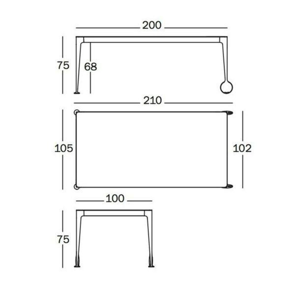 Table BIG WILL plateau fixe 200x105xH75 cm Magis - blanc – Image 4