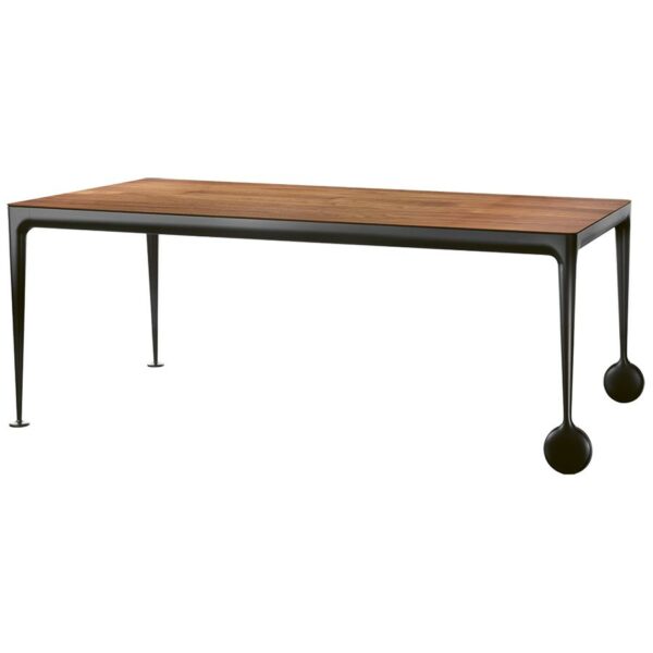 Table BIG WILL plateau fixe 200x105xH75 cm Magis - noyer/noir