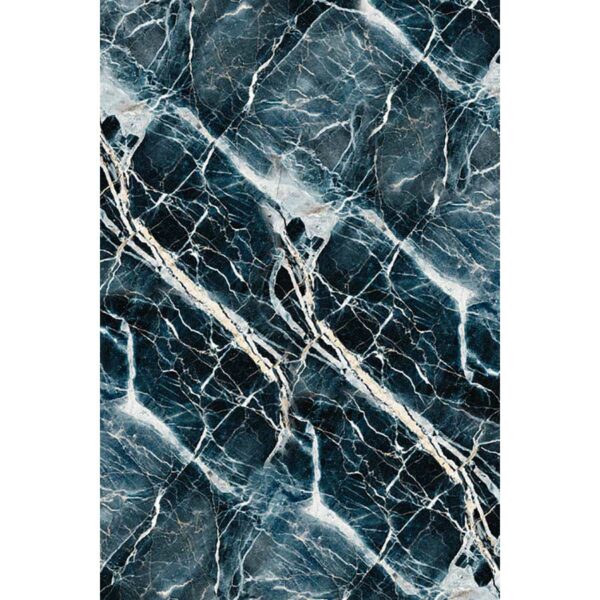 Tapis rectangulaire SOCA MARBRE BLEU - 198x285 cm - Vinyle - Pôdevache