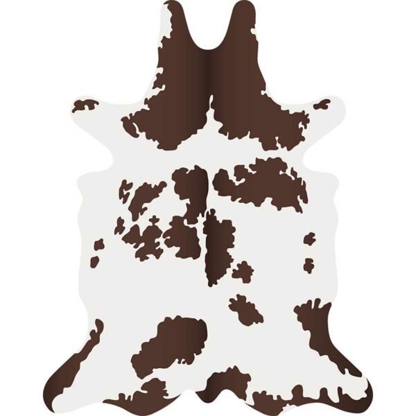 Tapis forme peau de bête VACHE MARRON/BLANC - 148x187 cm - Vinyle - Pôdevache