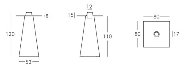 Mange debout lumineux Peak 80 x 80 x H120 cm Slide – Image 4