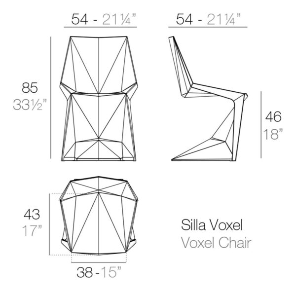 Lot de 4 chaises VOXEL 54x54xH85 cm Vondom – Image 12
