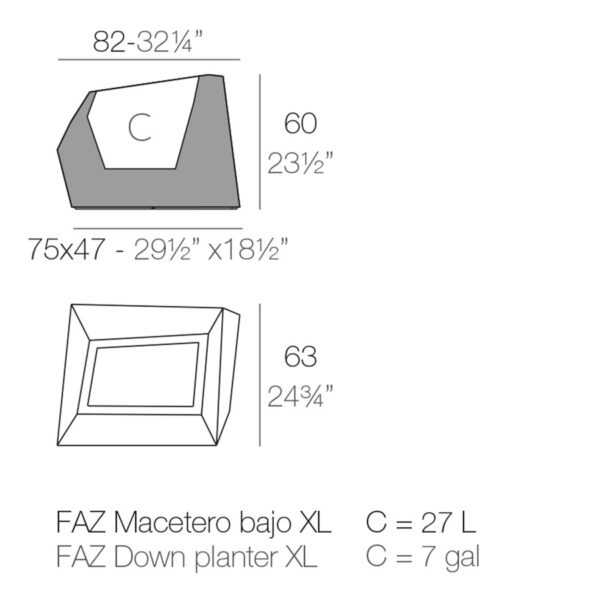 Pot MACETEROS XL BAS FAZ 63x82xH60 cm Vondom – Image 4