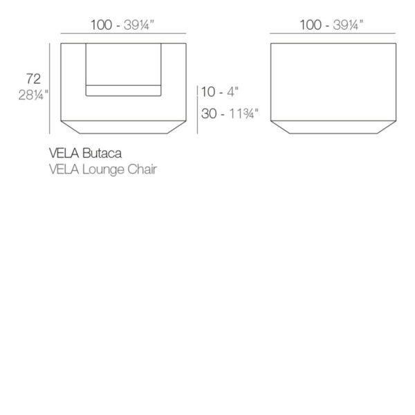 Fauteuil VELA 100x100xH72 cm Vondom - blanc/blanc – Image 3