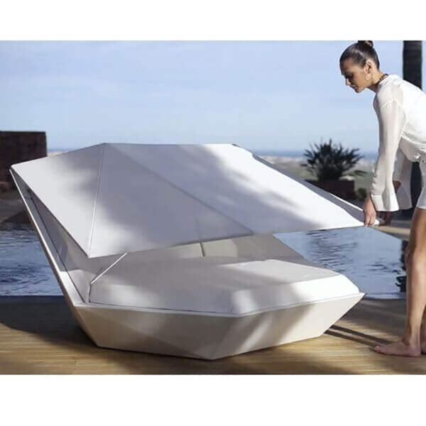 Daybed FAZ avec parasol 180x180xH90 cm Vondom - blanc/blanc – Image 6