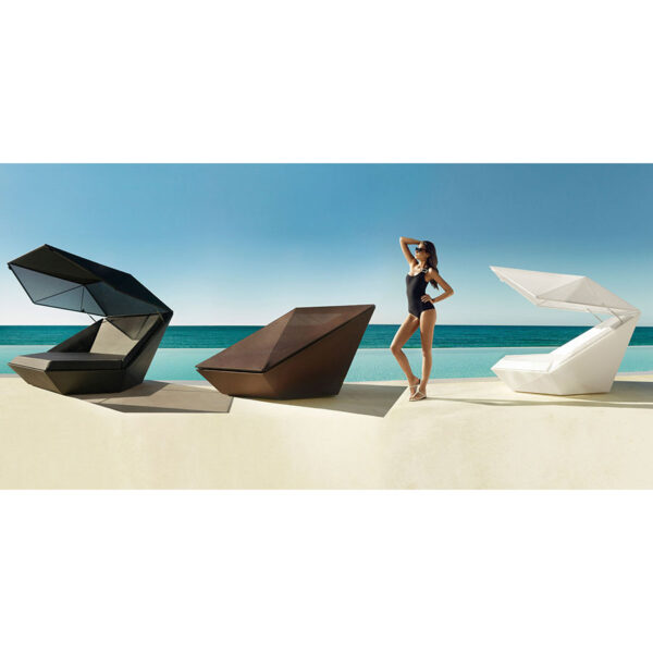 Daybed FAZ avec parasol 180x180xH90 cm Vondom - blanc/blanc – Image 7