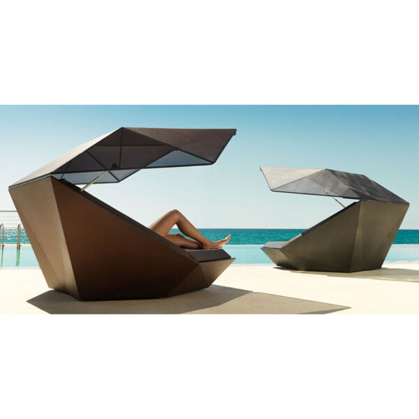 Daybed FAZ avec parasol 180x180xH90 cm Vondom - blanc/blanc – Image 8