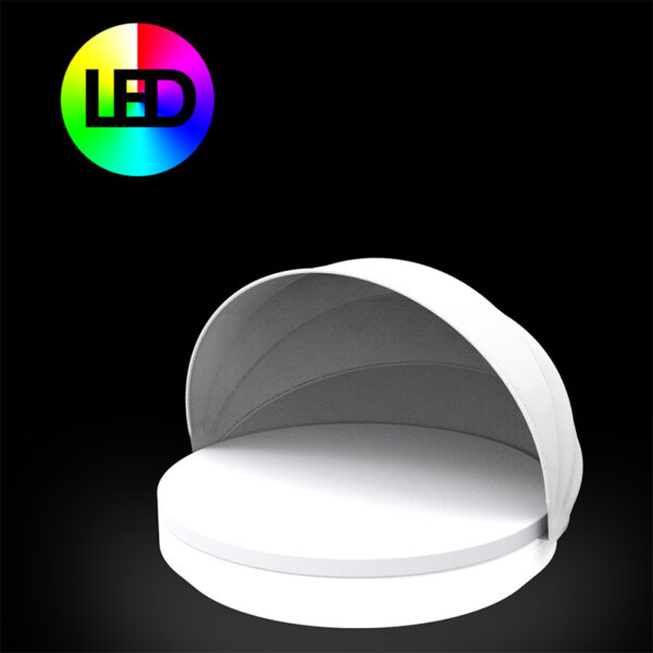 Daybed VELA ø 210 H40 cm banquette fixe avec parasol Vondom - glace lumineux led RGBW
